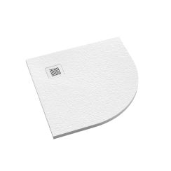Schedpol Kalait Grooved White Stone receveur de douche semi-circulaire 90x90 cm blanc 3.3104/B/GR-M2