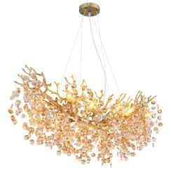 Globo Lighting Queena lampe suspendue x40 W doré-ambre 64138H3G