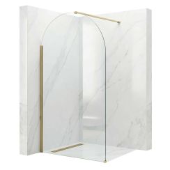 Rea Heaven paroi de douche walk-in 120 cm doré brossé/verre transparent REA-K6682