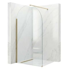 Rea Heaven paroi de douche walk-in 100 cm doré brossé/verre transparent REA-K6684
