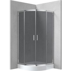 Deante Funkia cabine avec receveur 80x80 cm semi-circulaire chrome brillant/verre gris KYPZ452K