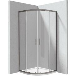 Deante Funkia Evo cabine avec receveur 90x90 cm semi-circulaire graphite mat/verre transparent KYPPD099P
