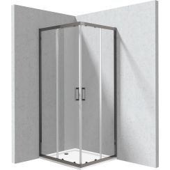 Deante Funkia Evo cabine avec receveur 90x80 cm rectangulaire graphite mat/verre transparent KYCPD089P
