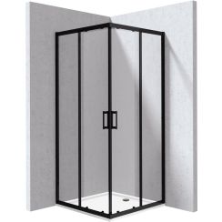 Deante Funkia Evo cabine avec receveur 90x90 cm carrée noir mat/verre transparent KYCPN099P