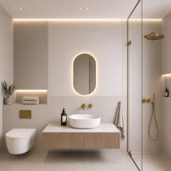 Baltica Design Aluma miroir 50x100 cm ovale avec éclairage doré 5904107934457