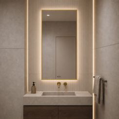 Baltica Design Aluma miroir 50x60 cm rectangulaire avec éclairage doré 5904107934150