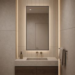 Baltica Design Aluma miroir 60x80 cm rectangulaire avec éclairage noir 5904107934242