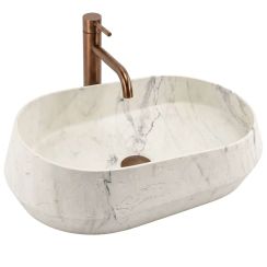 Rea Dune lavabo 59x38 cm à poser gris/pierre-marron/beige mat REA-U3539