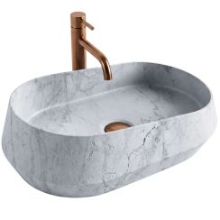 Rea Dune lavabo 59x38 cm à poser gris/pierre mat REA-U3541