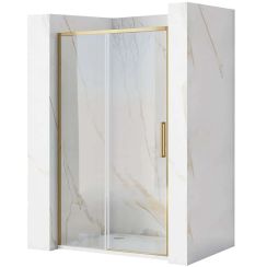 Rea Rapid Slide porte de douche 160 cm coulissant doré brossé/verre transparent REA-K9381