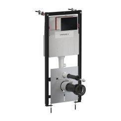 Omnires Flush Set châssis encastré avec bouton de chasse d'eau pour cuvette suspendue STFWC1R45RBLM