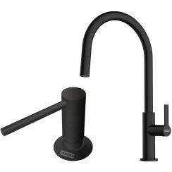 Set mitigeur de cuisine Franke Maris Slim J Pull-Out 115.0728.389, distributeur de savon Franke Comfort 112.0753.277