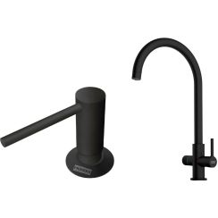 Set mitigeur de cuisine Franke Lina 120.0730.807, distributeur de savon Franke Comfort 112.0753.277