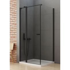 New Trendy New Soleo Black cabine de douche 100x70 cm rectangulaire noir /verre transparent K-0682-WP