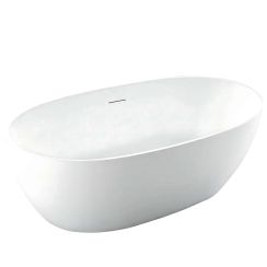 Rea Roma baignoire autoportante 169x75 cm ovale blanc REA-W0128