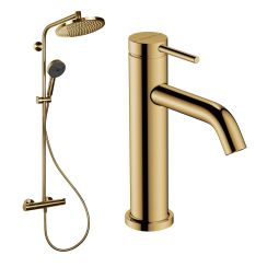 Hansgrohe Crometta kit de salle de bain mural avec thermostat oui doré 88002388