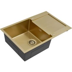Ruvetti Masivo évier en acier inoxydable 78x50 cm doré 5002M_PVD_CH160_W