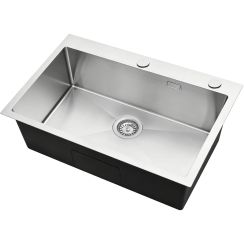 Ruvetti Masivo évier avec distributeur 76x50 cm acier 5002M_BS80_W