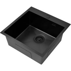 Ruvetti Masivo évier en acier inoxydable 50x50 cm noir 5002M_PVD_BL50_W