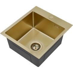 Ruvetti Masivo évier en acier inoxydable 50x40 cm doré 5002M_PVD_CH40_W