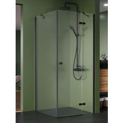 New Trendy Kalibra Black cabine de douche 110x100 cm rectangulaire noir mat/verre transparent K-5076
