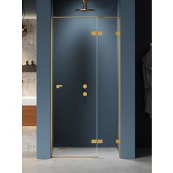 New Trendy Eventa Gold Brushed porte de douche 100 cm à ouverture basculante doré brossé/verre transparent EXK-8228