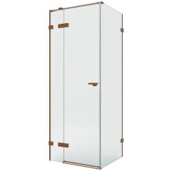 New Trendy Eventa Copper Brushed cabine de douche 110x100 cm rectangulaire cuivre brossé/verre transparent EXK-8029