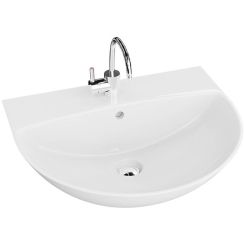 LaVita Corel lavabo 56x47 cm semi-circulaire classique blanc brillant 5900378334699