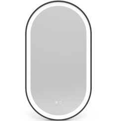LaVita Leto miroir 90x50 cm ovale avec éclairage oui noir 5900378341024