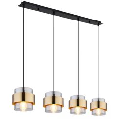 Globo Lighting Milley lampe suspendue 4x60 W noir-doré 15560-4H