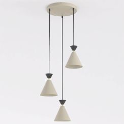 Emibig Klever lampe suspendue 3x10 W noir-beige 1741/3PREM