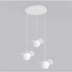 Emibig Flora lampe suspendue 3x8 W blanc-opale 1759/3