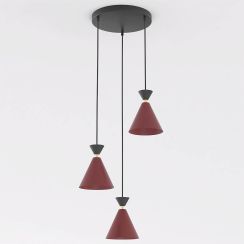 Emibig Klever lampe suspendue 3x10 W noir-rouge 1740/3PREM