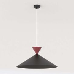 Emibig Ralf lampe suspendue 1x10 W noir-rouge 1744/1L