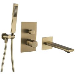 Laveo Tores ensemble de douche encastré doré BVT_G11P