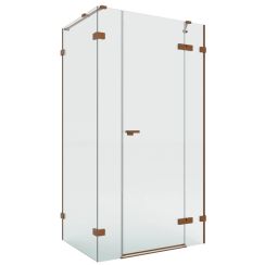 New Trendy Eventa Copper Brushed cabine de douche 150x100 cm rectangulaire cuivre brossé/verre transparent EXK-8110