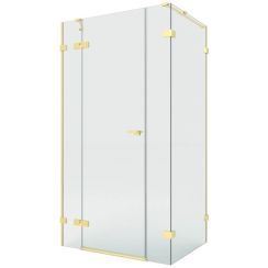 New Trendy Eventa Gold Brushed cabine de douche 110x80 cm rectangulaire doré brossé/verre transparent EXK-8326