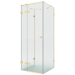 New Trendy Eventa Gold Brushed cabine de douche 90x80 cm rectangulaire doré brossé/verre transparent EXK-8346