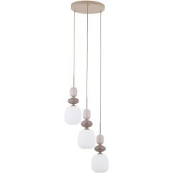 TK Lighting Zen Sabia lampe suspendue 3x10 W blanc-beige 11872