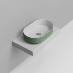 Ceramica Dolomite Noemi lavabo 60x36 cm ovale à poser vert mat D3108BS
