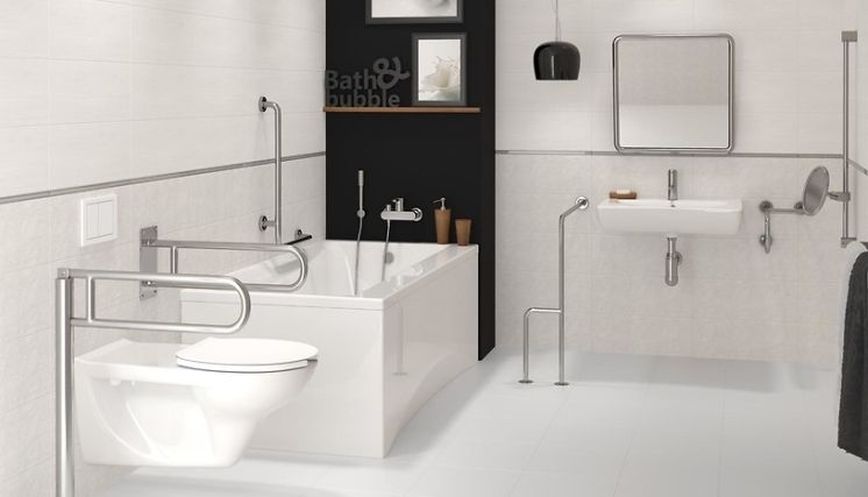 salle de bain dans l'appartement équipé pour les personnes handicapées